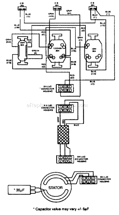 Page C Diagram and Parts List for 1140-1  Briggs and Stratton Generator